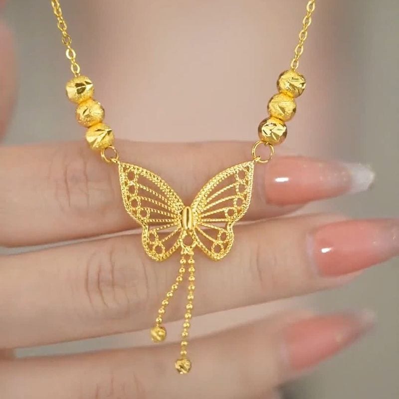 Gold Plated Butterfly Necklace for Women