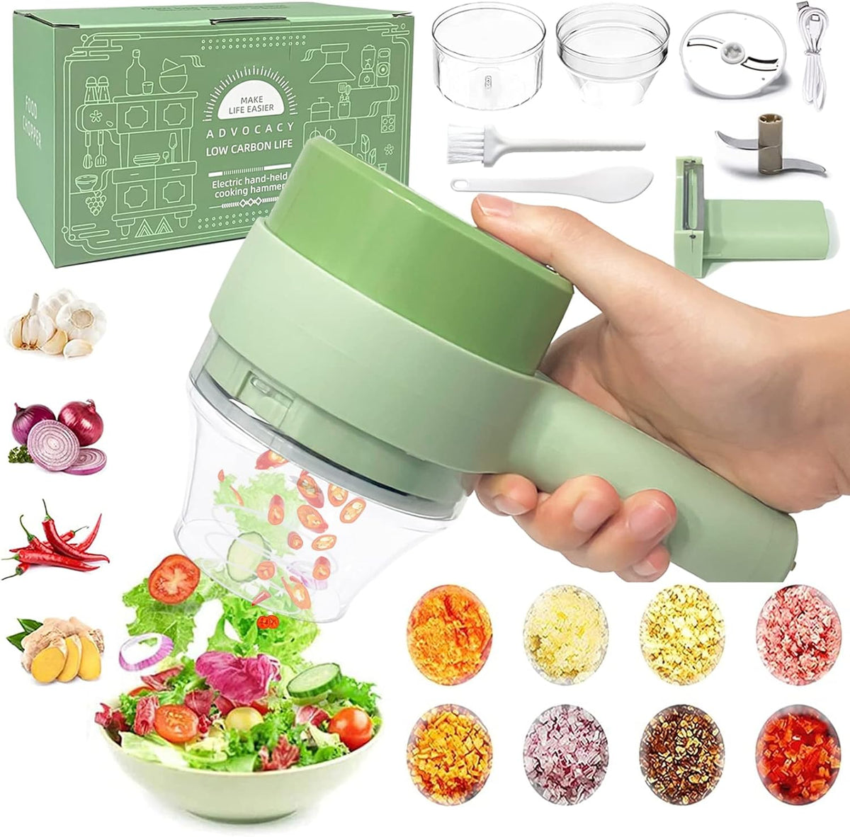 4 in 1 Handheld Electric Vegetable Cutter Set