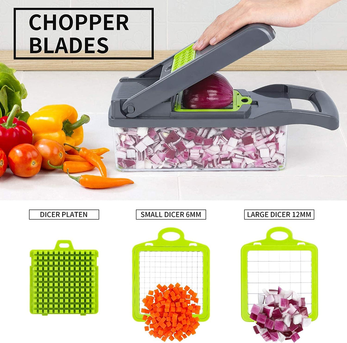 Premium Vegetable Cutter, Chopper &amp; Slicer – Multi-Function Kitchen Tool
